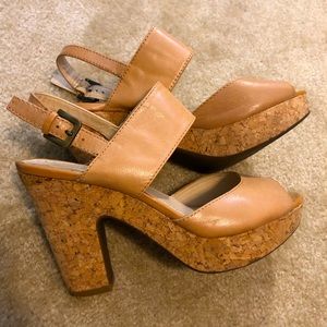 Camel “Adrienne Vittadini” Cork Wedges